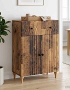 vidaXL Служебен шкаф Старо дърво 66 x 345 x 90 см Инженерна дървесина
