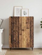 vidaXL Служебен шкаф Старо дърво 66 x 345 x 92 см Инженерна дървесина