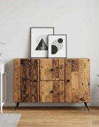 vidaXL Служебен шкаф Старо дърво 89 x 345 x 60 см Инженерна дървесина