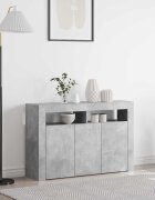 vidaXL Служебен шкаф Циментено сиво 116 x 30 x 75 см