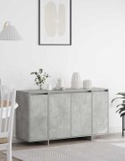 vidaXL Служебен шкаф Циментено сиво 135 x 41 x 75 см