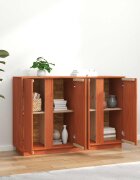 vidaXL Служебен шкаф Восъчен Кафяв 120 x 35 x 80 см Масивна боровина