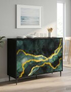 vidaXL Служебен шкаф WIJHE Черен дъб 102 x 33 x 76 см