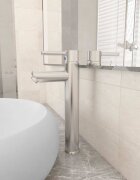 vidaXL Смесител за баня сребрист 12х30 см