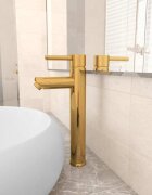 vidaXL Смесител за баня златист 12х30 см