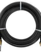 vidaXL Смукателен маркуч с месингови съединители черен 11" 4 м PVC