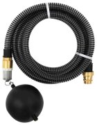 vidaXL Смукателен маркуч с месингови съединители черен 11" 5 м PVC