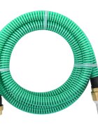 vidaXL Смукателен маркуч с месингови съединители зелен 11" 20 м PVC