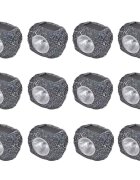 vidaXL Соларни LED лампи с форма на камъни 12 бр