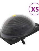 vidaXL Соларни нагреватели за басейни 5 бр 75x75x36 см HDPE алуминий