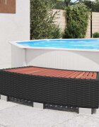 vidaXL Спа стъпало полиратан 92x45x25 см черно