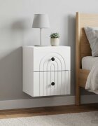 vidaXL Спален шкаф с монтаж на стена 2 бр. Бял гланц 33 x 345 x 40 см