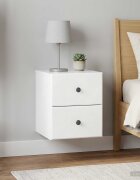 vidaXL Спален шкаф с монтаж на стена 2 бр. Бял гланц 345 x 33 x 40 см