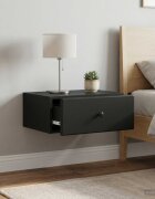 vidaXL Спален шкаф с монтаж на стена 2 бр. Черно 49 x 345 x 20 см