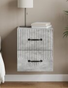 vidaXL Спален шкаф с монтаж на стена Бетонно сиво 345 x 33 x 40 см