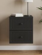 vidaXL Спален шкаф с монтаж на стена Черно 33 x 345 x 40 см