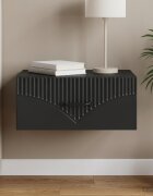 vidaXL Спален шкаф с монтаж на стена Черно 49 x 345 x 20 см