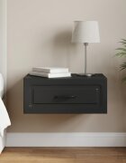 vidaXL Спален шкаф с монтаж на стена Черно 49 x 345 x 20 см