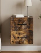 vidaXL Спален шкаф с монтаж на стена Опушен дъб 345 x 33 x 40 см