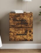 vidaXL Спален шкаф с монтаж на стена Опушен дъб 345 x 33 x 40 см