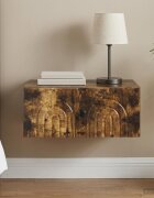 vidaXL Спален шкаф с монтаж на стена Опушен дъб 49 x 345 x 20 см