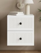vidaXL Спален шкаф с монтаж на стена с чекмедже Бяло 33 x 345 x 40 см