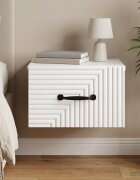 vidaXL Спален шкаф с монтаж на стена с чекмедже Бяло 345 x 33 x 20 см