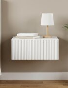 vidaXL Спален шкаф с монтаж на стена с чекмедже Бяло 49 x 345 x 20 см