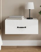 vidaXL Спален шкаф с монтаж на стена с чекмедже Бяло 49 x 345 x 20 см