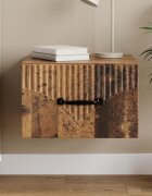 vidaXL Спален шкаф с монтаж на стена Старо дърво 345 x 33 x 20 см