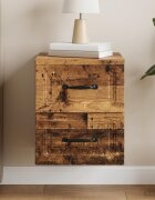 vidaXL Спален шкаф с монтаж на стена Старо дърво 345 x 33 x 40 см