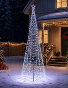 vidaXL Спирална коледна елха с LED светлини и колче EKENAS 300 см