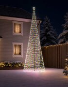 vidaXL Спирална коледна елха с LED светлини и колче EKENAS 400 см