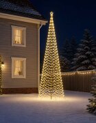 vidaXL Спирална коледна елха с LED светлини и колче EKENAS 500 см