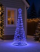 vidaXL Спирално LED коледно дърво с основа EKENAS 180 см