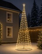 vidaXL Спирално LED коледно дърво с основа EKENAS 400 см