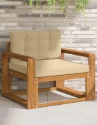 vidaXL Среден диван за открито Натурално