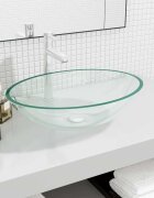 vidaXL Стъклена мивка 50x37x14 см прозрачна