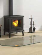 vidaXL Стъклена плоча за камина Прозрачен 100 x 50 cm Стъкло