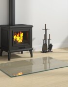 vidaXL Стъклена плоча за камина Прозрачен 80 x 50 cm Стъкло