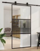 vidaXL Стъклена врата 1025 x 2 x 205 см Алуминий Черно