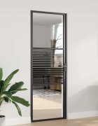 vidaXL Стъклена врата 76 x 35 x 2015 см Алуминий Черно