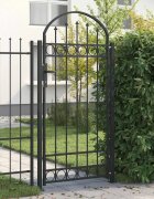 vidaXL Стълб за ограда. ASSEN 200 x 88 x 14 см Стомана Сив С ключалка