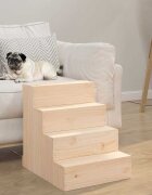 vidaXL Стълба за домашни любимци 40x49x47 см бор масив