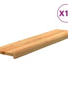 vidaXL Стълбищни стъпала 12 бр светлокафяви 110x25x2 см дъб масив