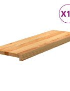 vidaXL Стълбищни стъпала 12 бр светлокафяви 80x30x2 см дъб масив