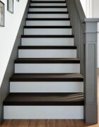 vidaXL Стълбищни стъпала 16 бр кафяво-черни 70x25x2 см дъб масив