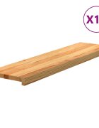 vidaXL Стълбищни стъпала 16 бр светлокафяви 100x30x2 см дъб масив