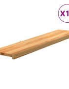 vidaXL Стълбищни стъпала 16 бр светлокафяви 120x25x2 см дъб масив