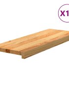 vidaXL Стълбищни стъпала 16 бр светлокафяви 70x25x2 см дъб масив